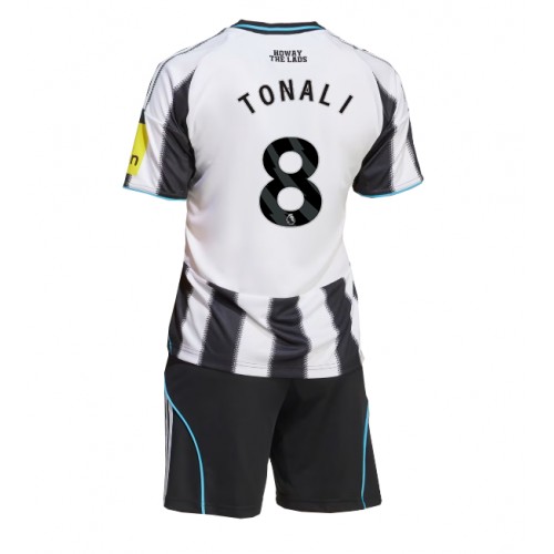 Stroje piłkarskie Newcastle United Sandro Tonali #8 Koszulka Podstawowej dla dzieci 2025-26 Krótki Rękaw (+ szorty)